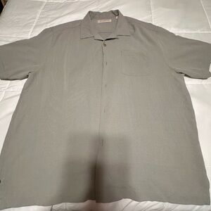 Tommy Bahama Men's Button-Down Camp Shirt in Light Gray XL